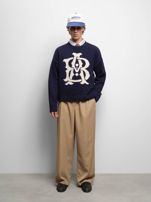 varsity knit crew navy