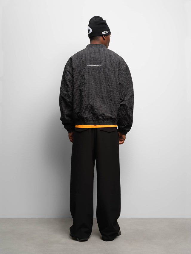 overhead oblique jacket navy check