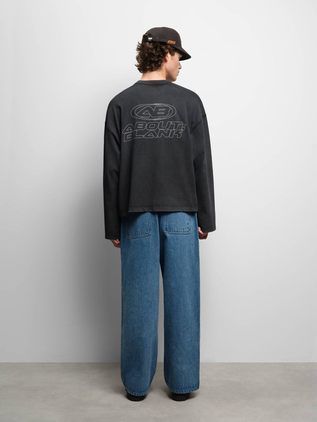 outline ellipse long sleeve t-shirt black