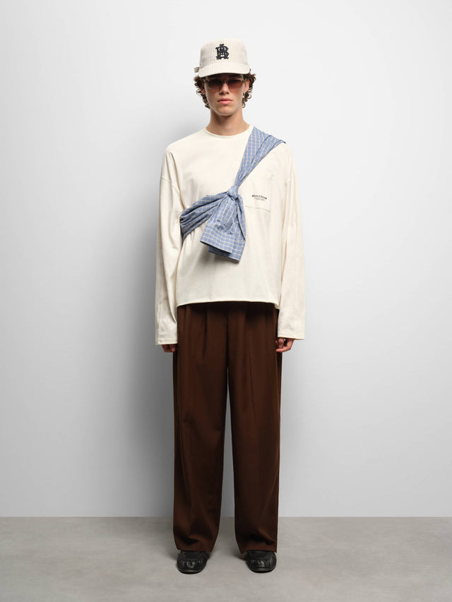 imprint pocket long sleeve t-shirt oat