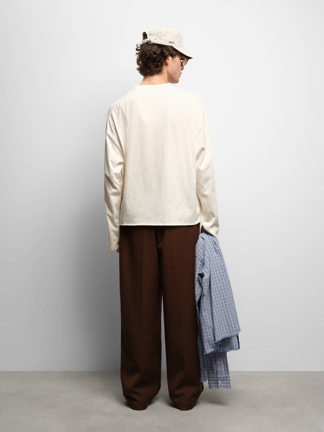 imprint pocket long sleeve t-shirt oat
