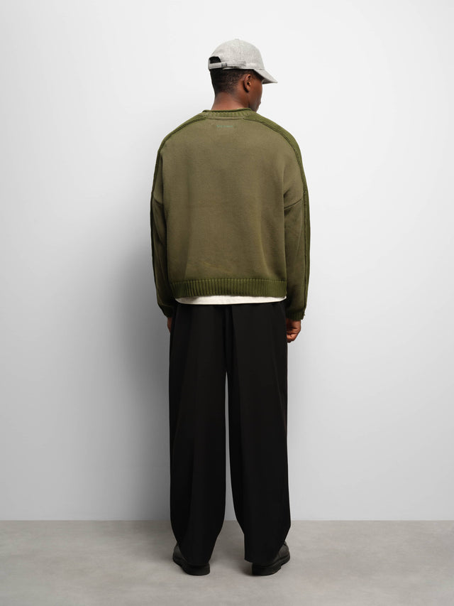 spray dye knit crew clover