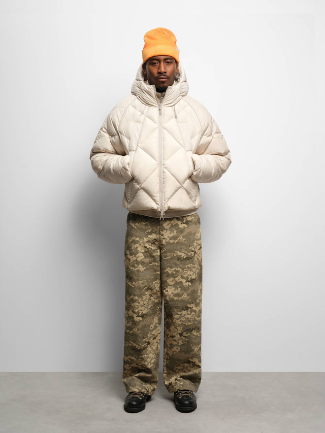 nylon puffer jacket pumice