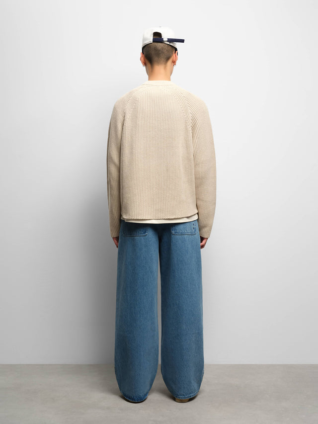 rib knit crew pumice