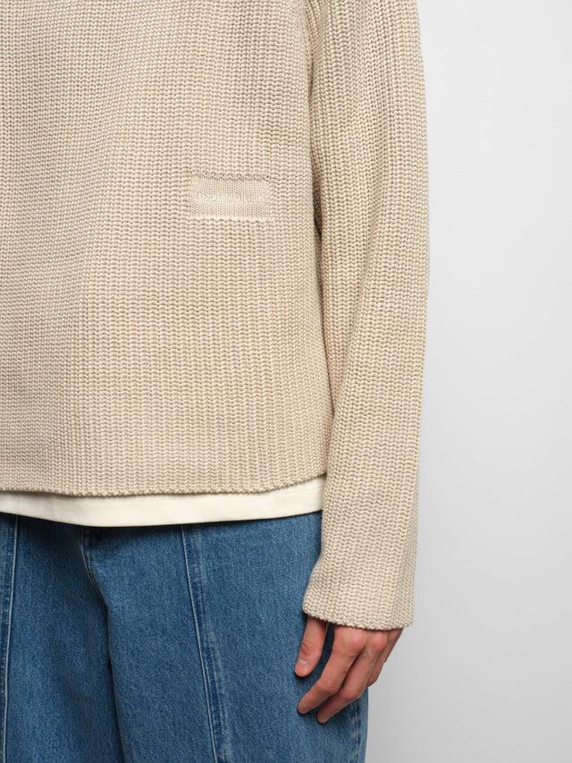 rib knit crew pumice