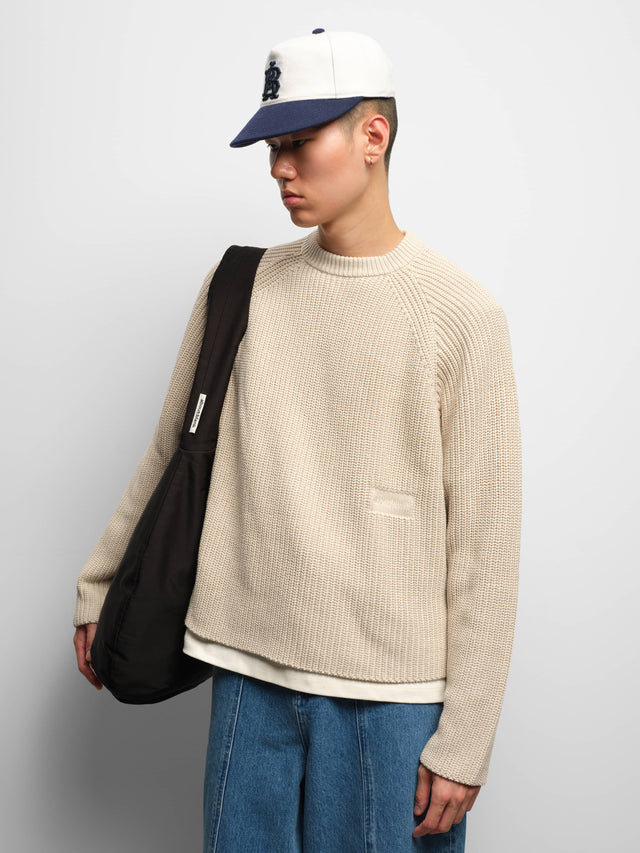 rib knit crew pumice