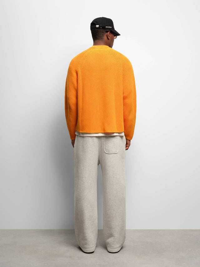 rib knit crew washed orange