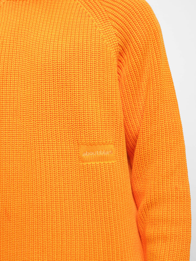 rib knit crew washed orange