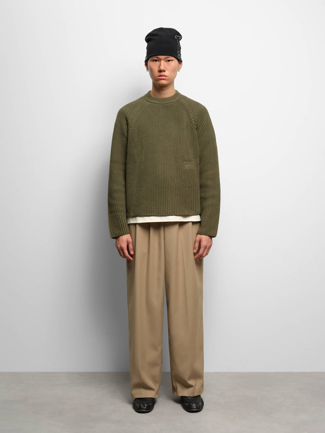 rib knit crew clover