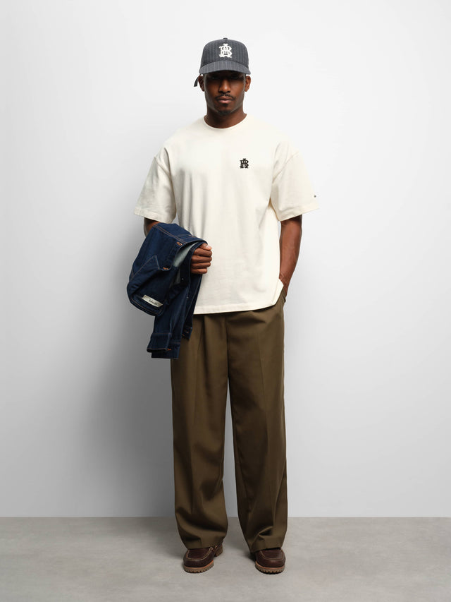 classic t-shirt oat/black