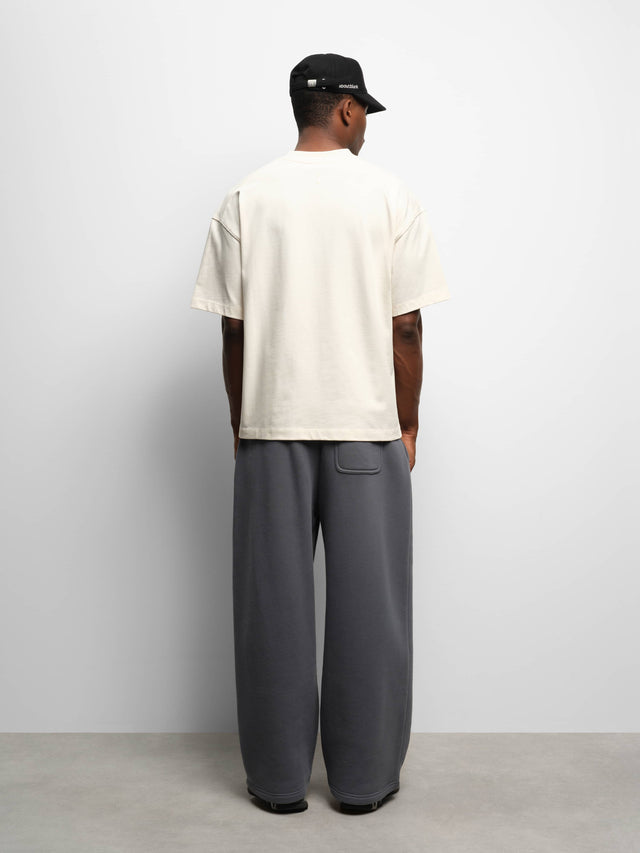 dual logo t-shirt oat/black