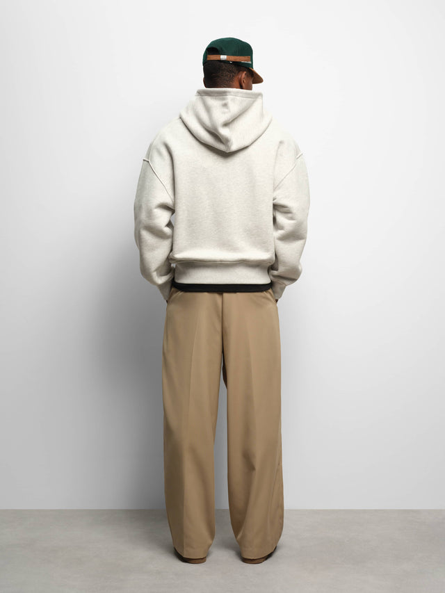 dual logo zip hoodie grey marl/black