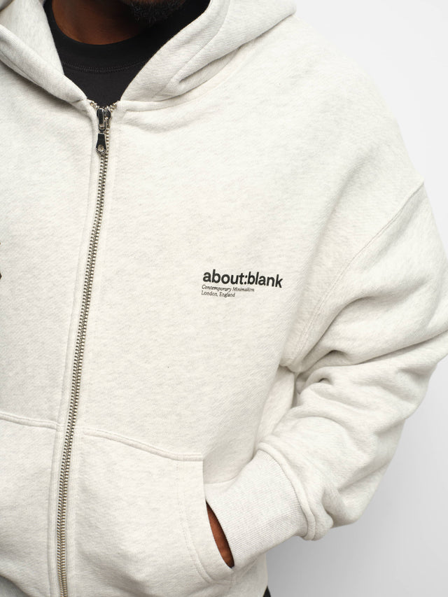 dual logo zip hoodie grey marl/black