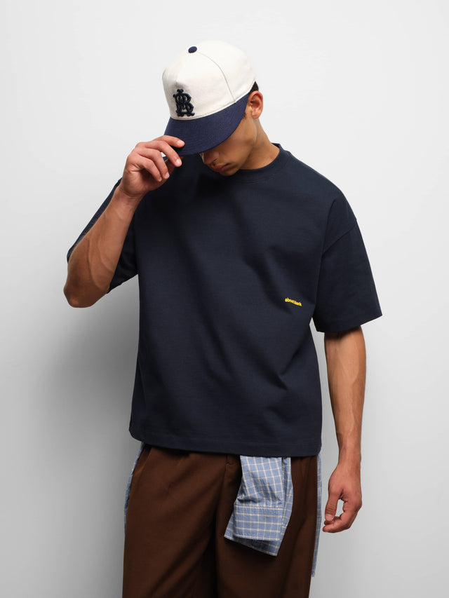 box t-shirt navy/yellow