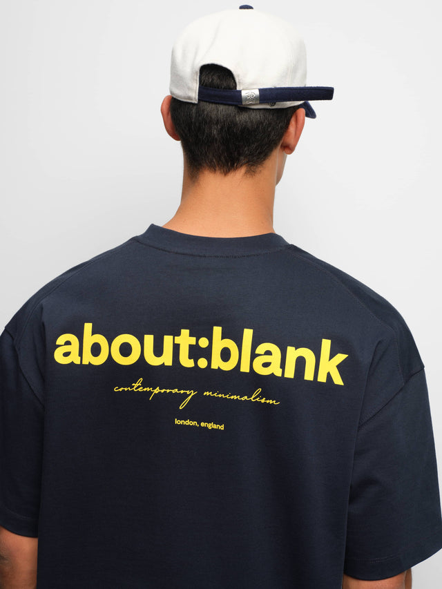 box t-shirt navy/yellow