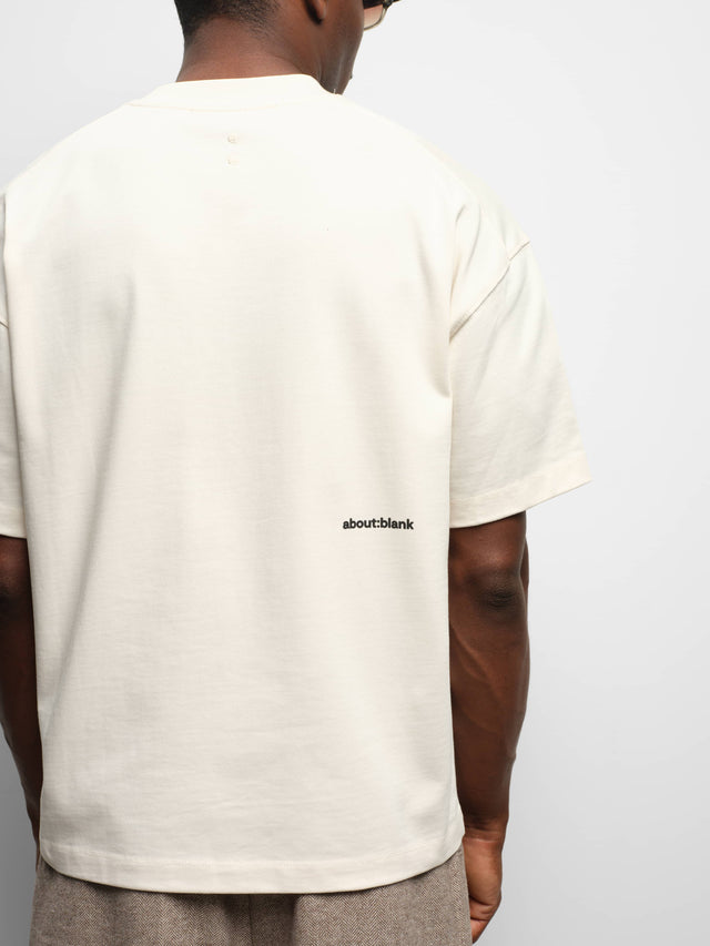 mock neck t-shirt oat/black