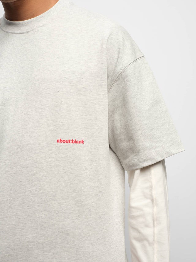 box t-shirt grey marl/red