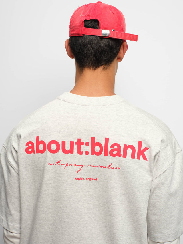 box t-shirt grey marl/red