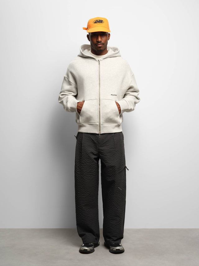 box zip hoodie grey marl/black