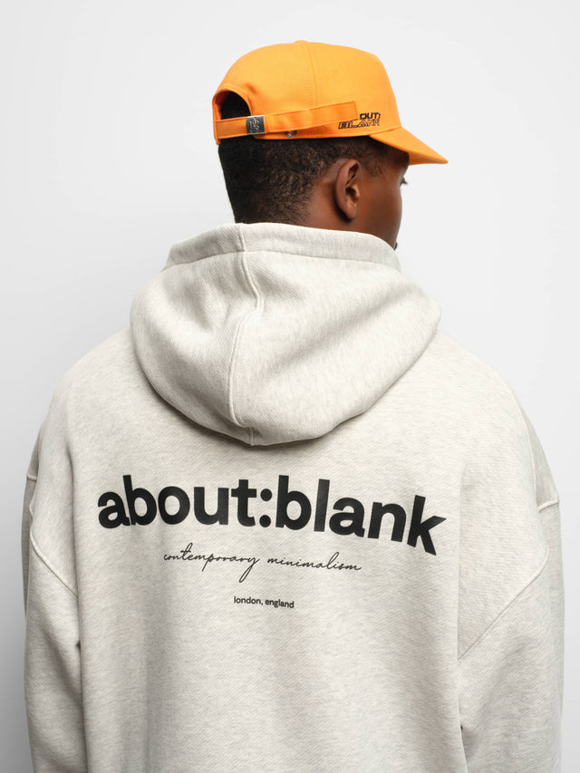 box zip hoodie grey marl/black