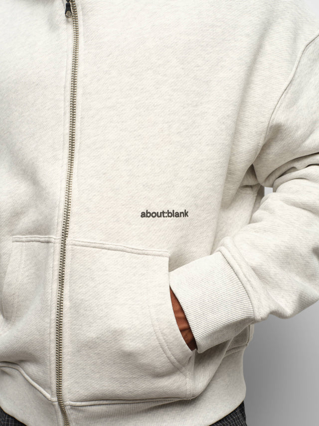 box zip hoodie grey marl/black