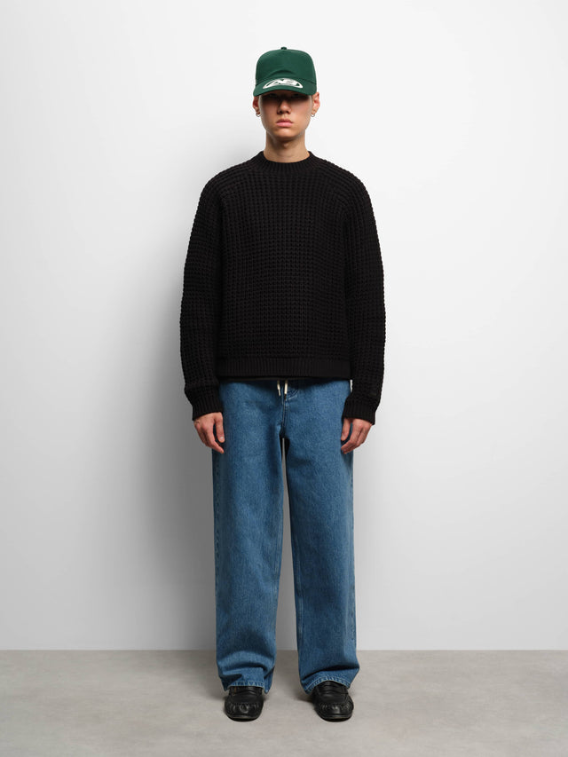 relaxed denim mid wash