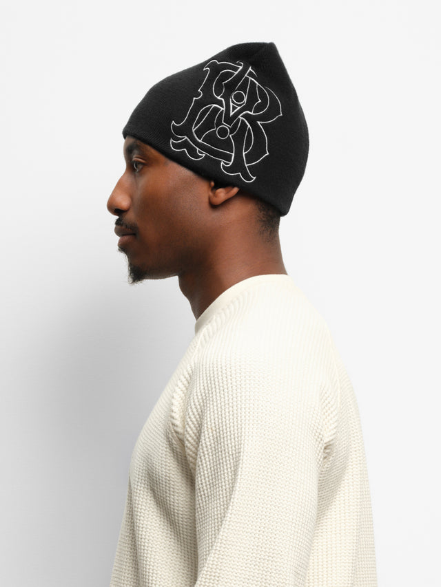 emblem skull beanie black