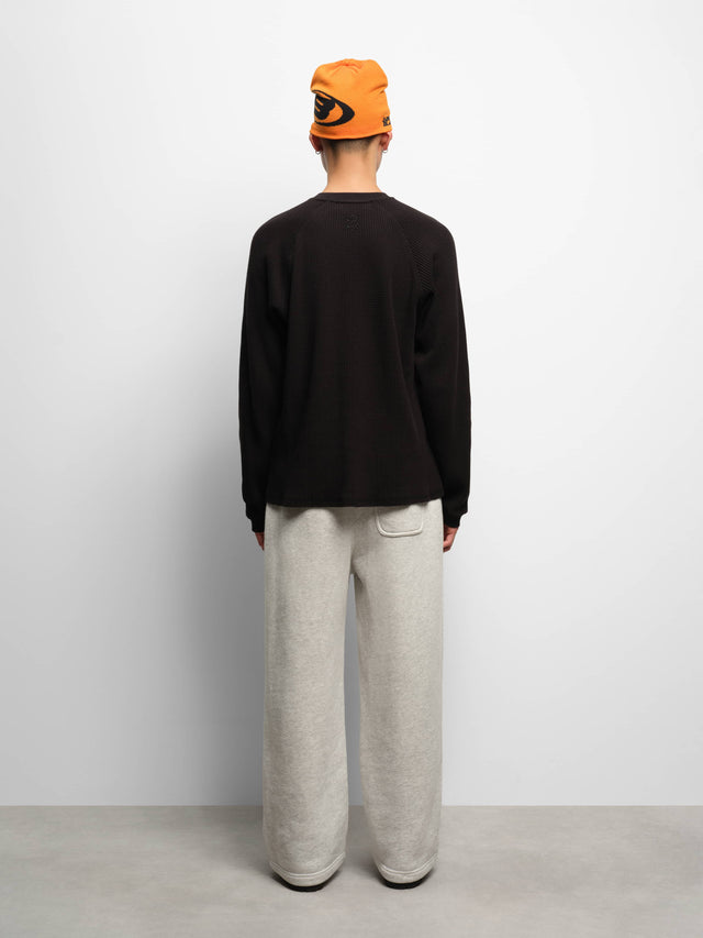 garcon long sleeve waffle black
