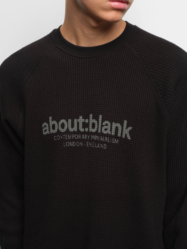 garcon long sleeve waffle black