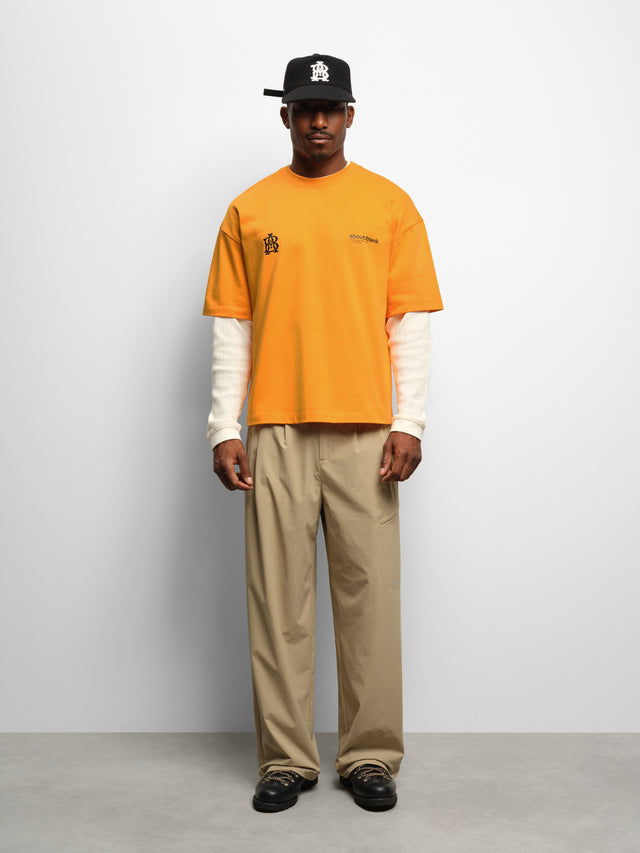 dual logo t-shirt orange/black