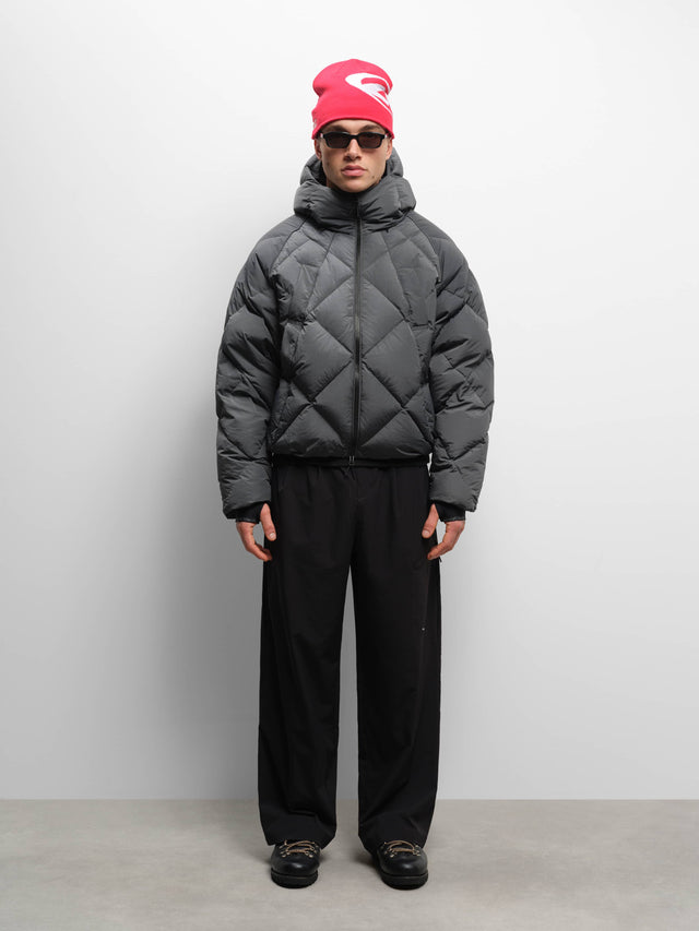 ripstop puffer jacket dusty black