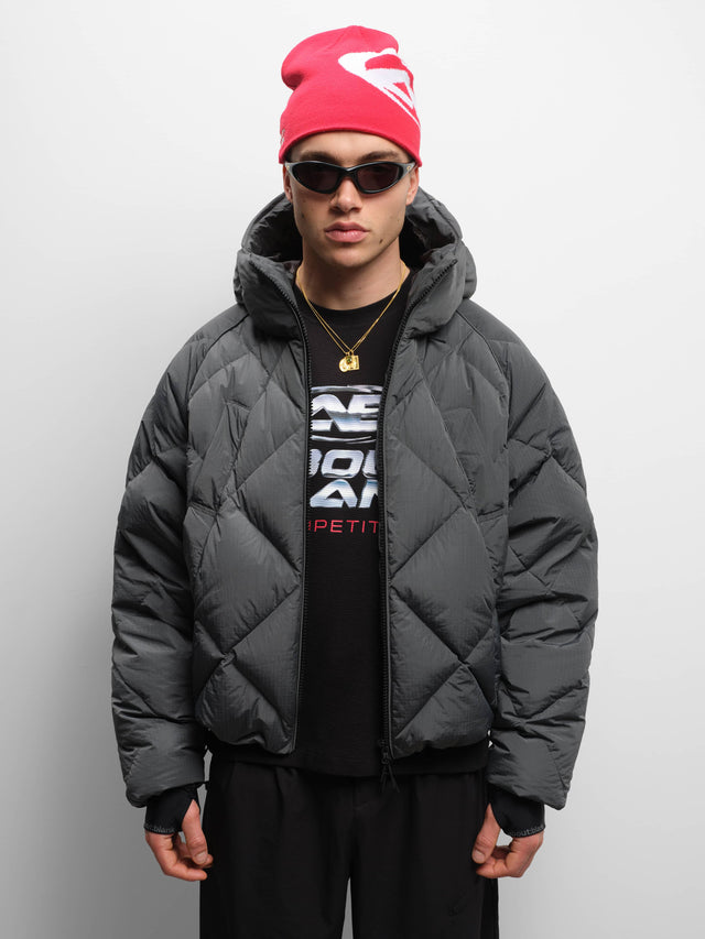 ripstop puffer jacket dusty black