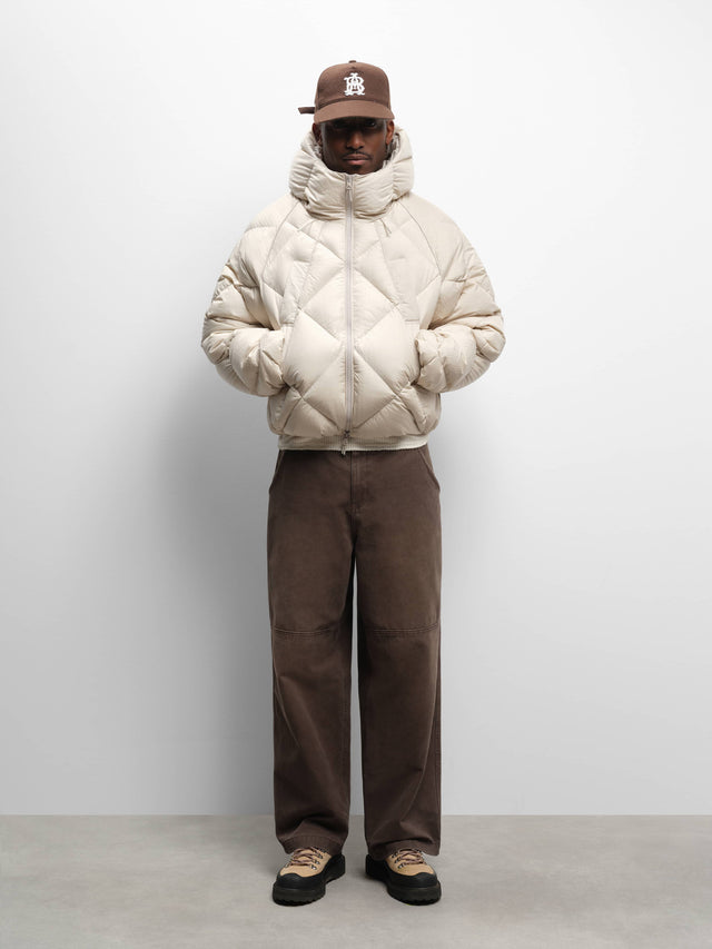 nylon puffer jacket pumice