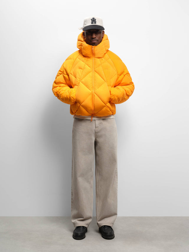 nylon puffer jacket orange