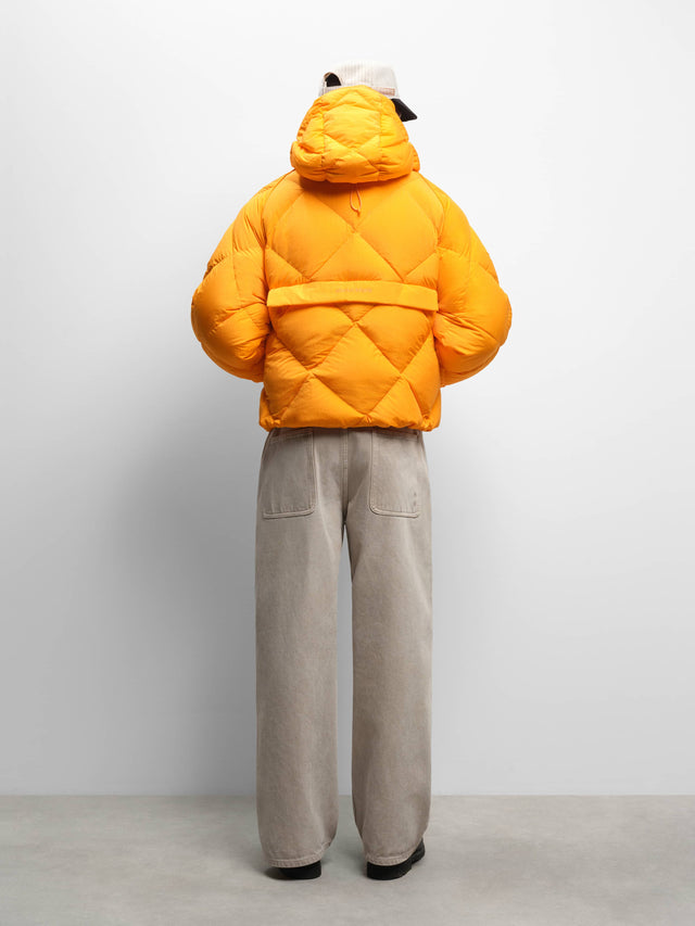 nylon puffer jacket orange
