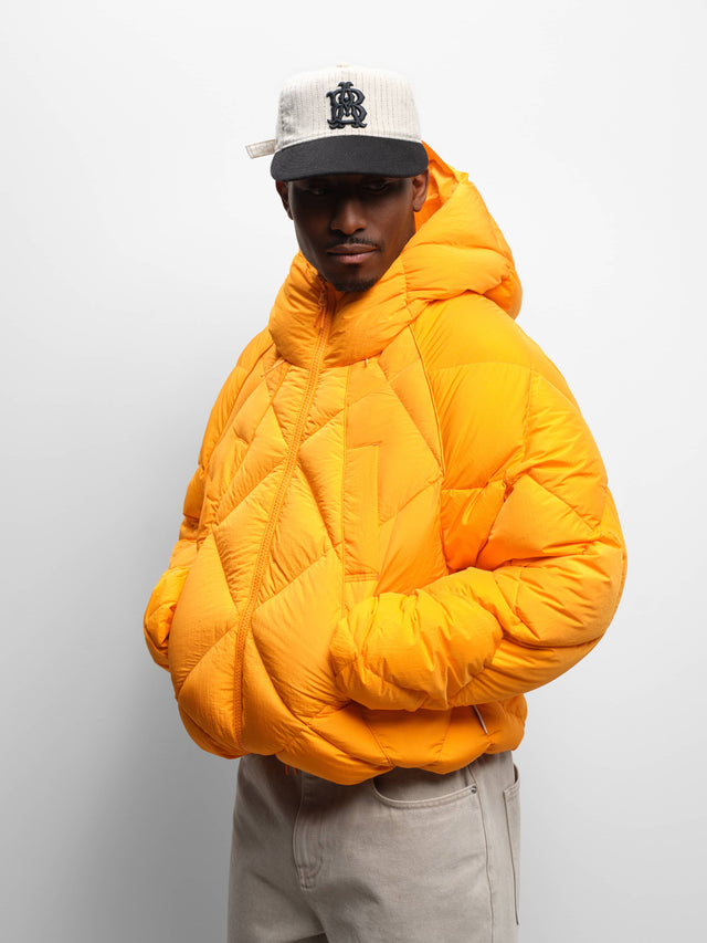 nylon puffer jacket orange
