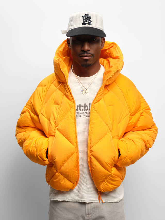 nylon puffer jacket orange