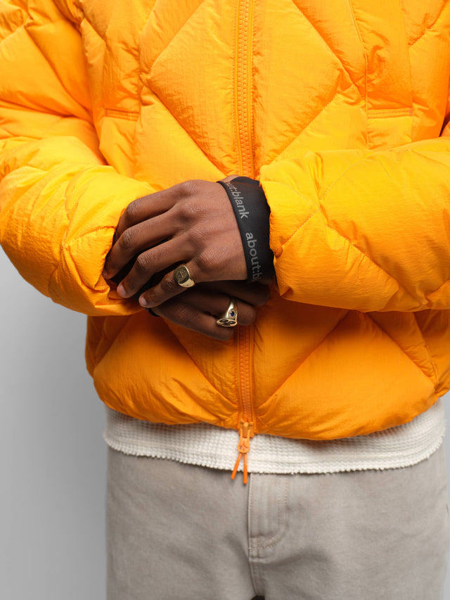 nylon puffer jacket orange