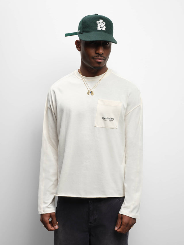 imprint pocket long sleeve t-shirt oat
