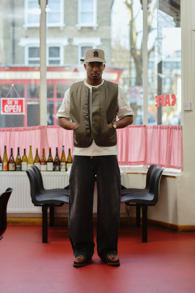 reversible gilet khaki