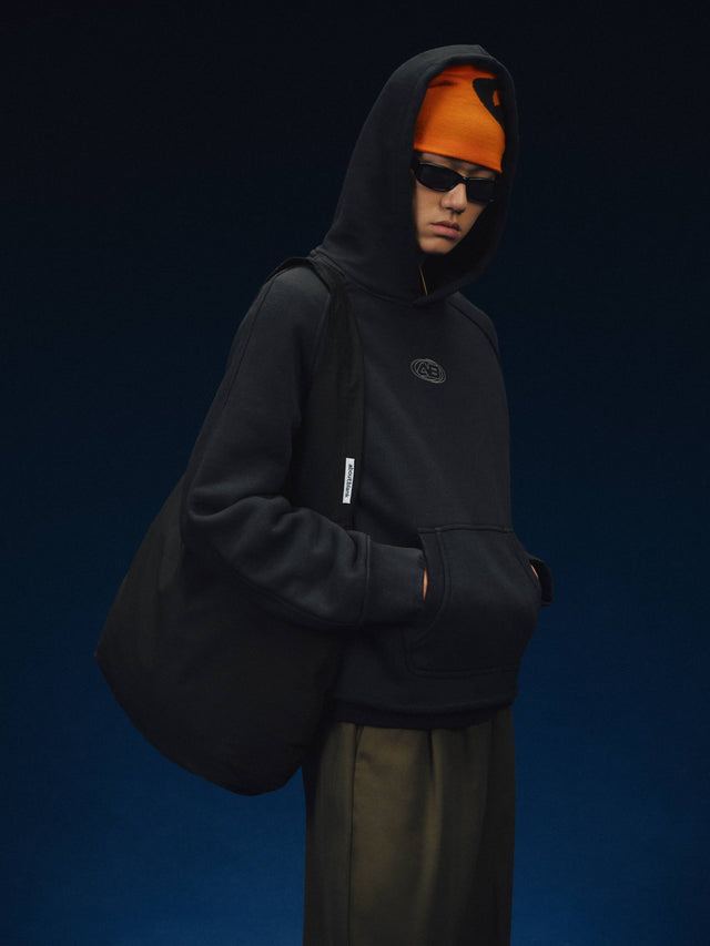 ellipse cut off hoodie black