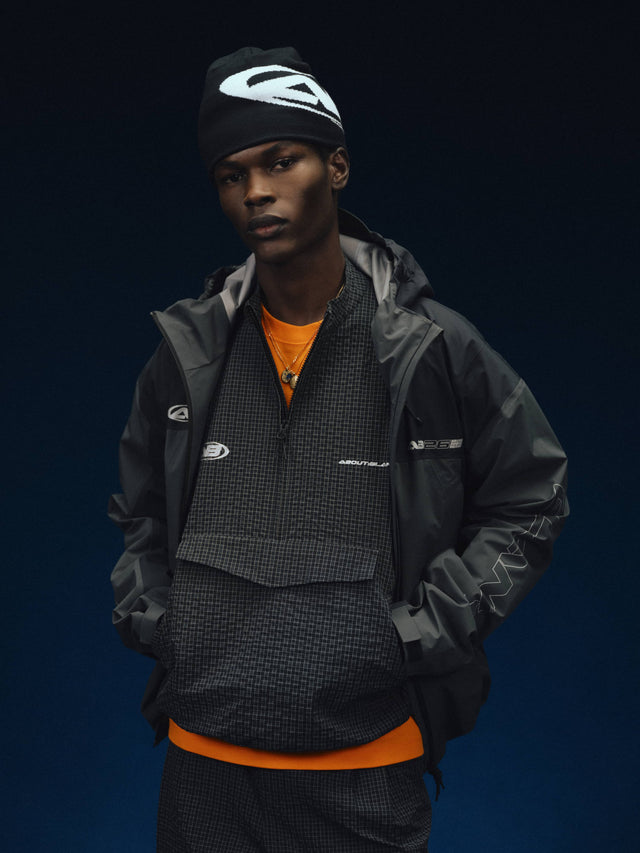 overhead oblique jacket navy check