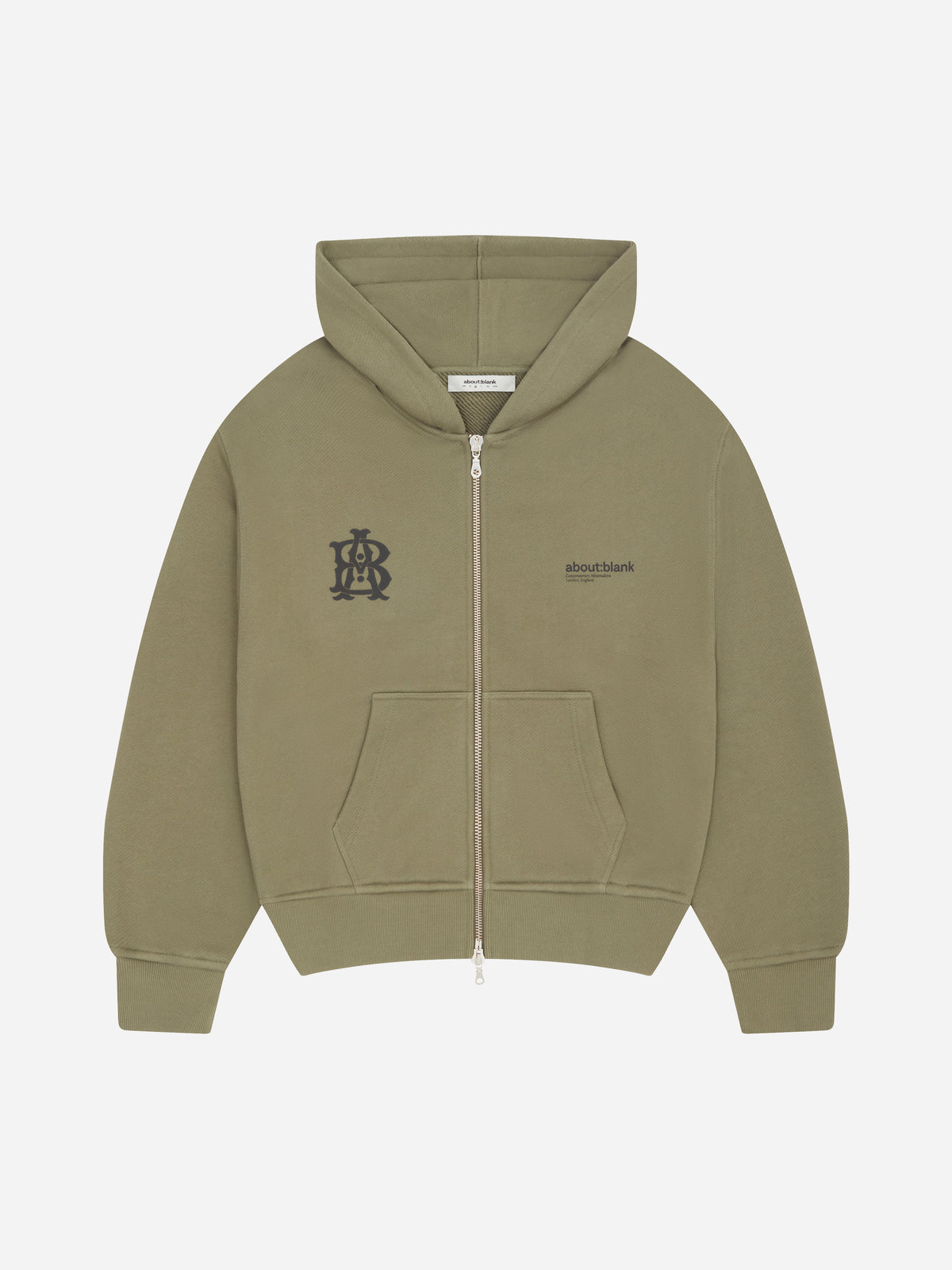 dual logo zip hoodie clover black
