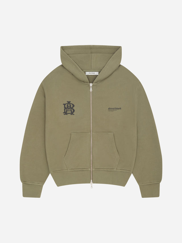 dual logo zip hoodie clover/black