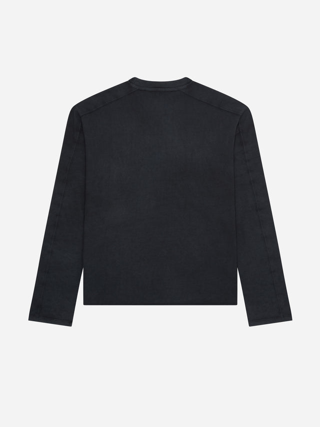 imprint pocket long sleeve t-shirt black
