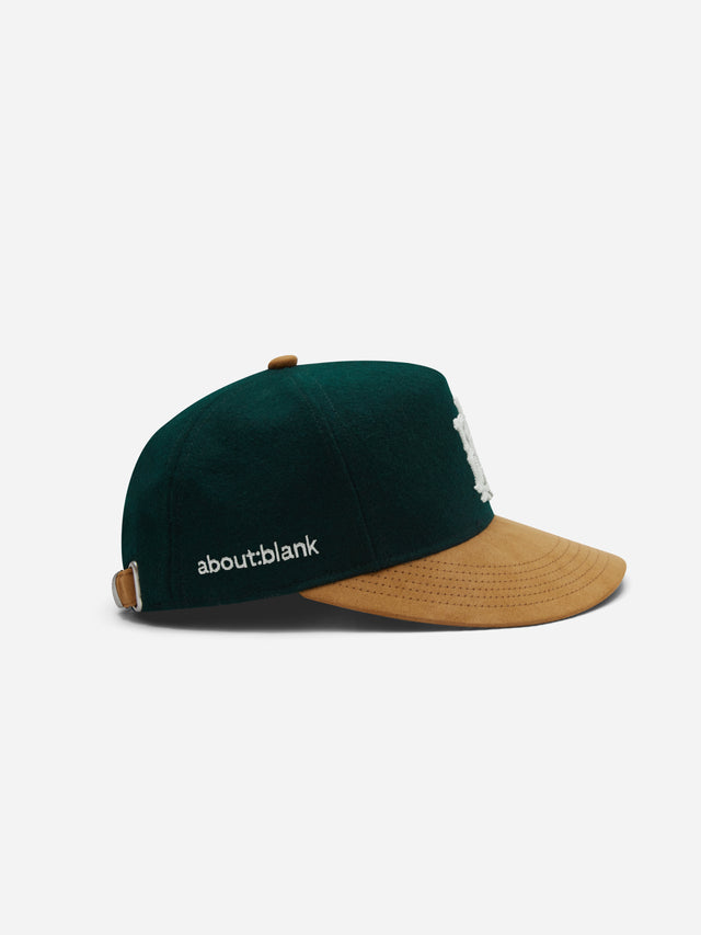 monogram suede cap epsom green/brown