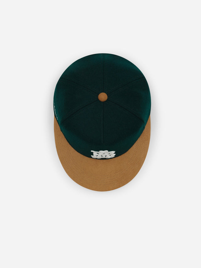 monogram suede cap epsom green/brown