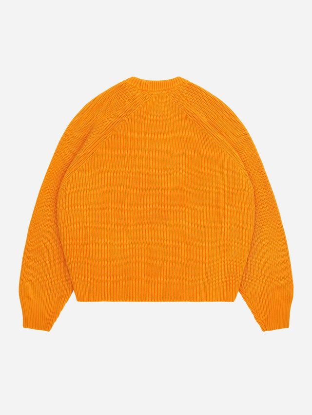rib knit crew washed orange