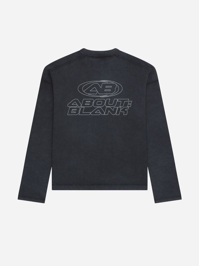 outline ellipse long sleeve t-shirt black