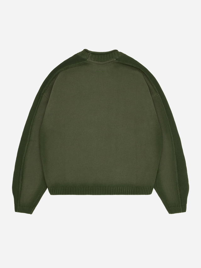 spray dye knit crew clover